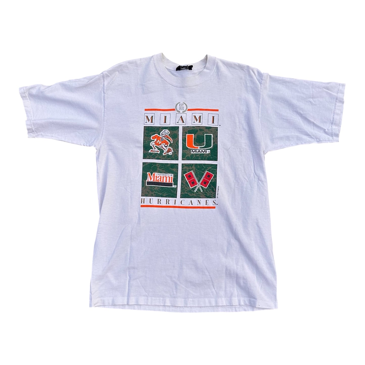 90s T-Shirt Graphic Miami Hurricanes Logos Tee