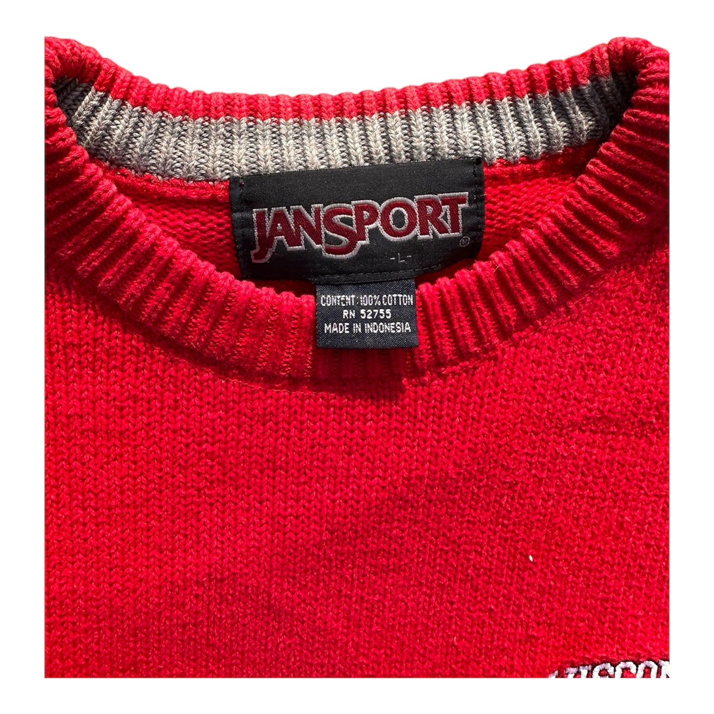 90s Jansport Wisconsin Badgers Knit Crewneck Sweater