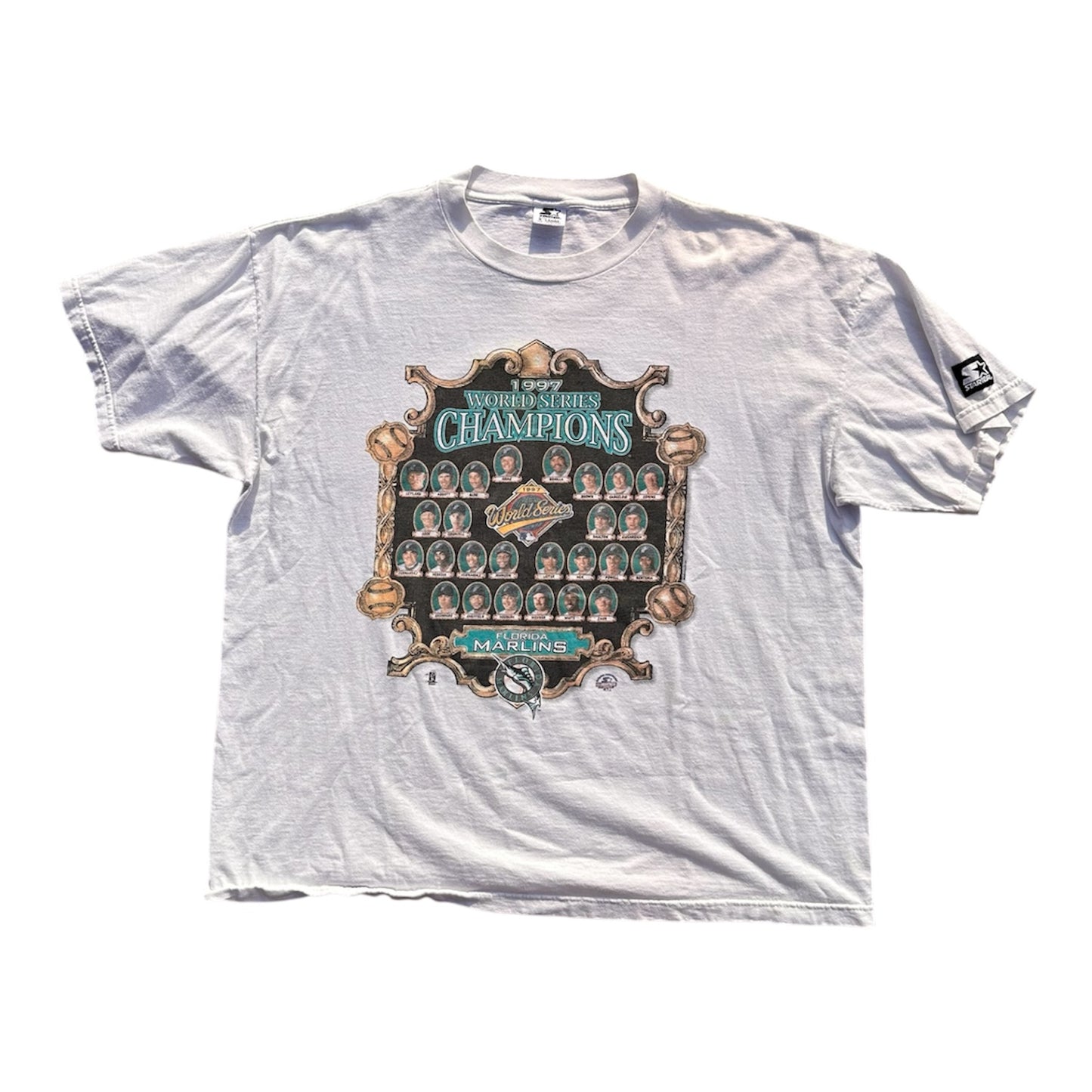 1997 Starter Miami Marlins World Series Champions T-Shirt