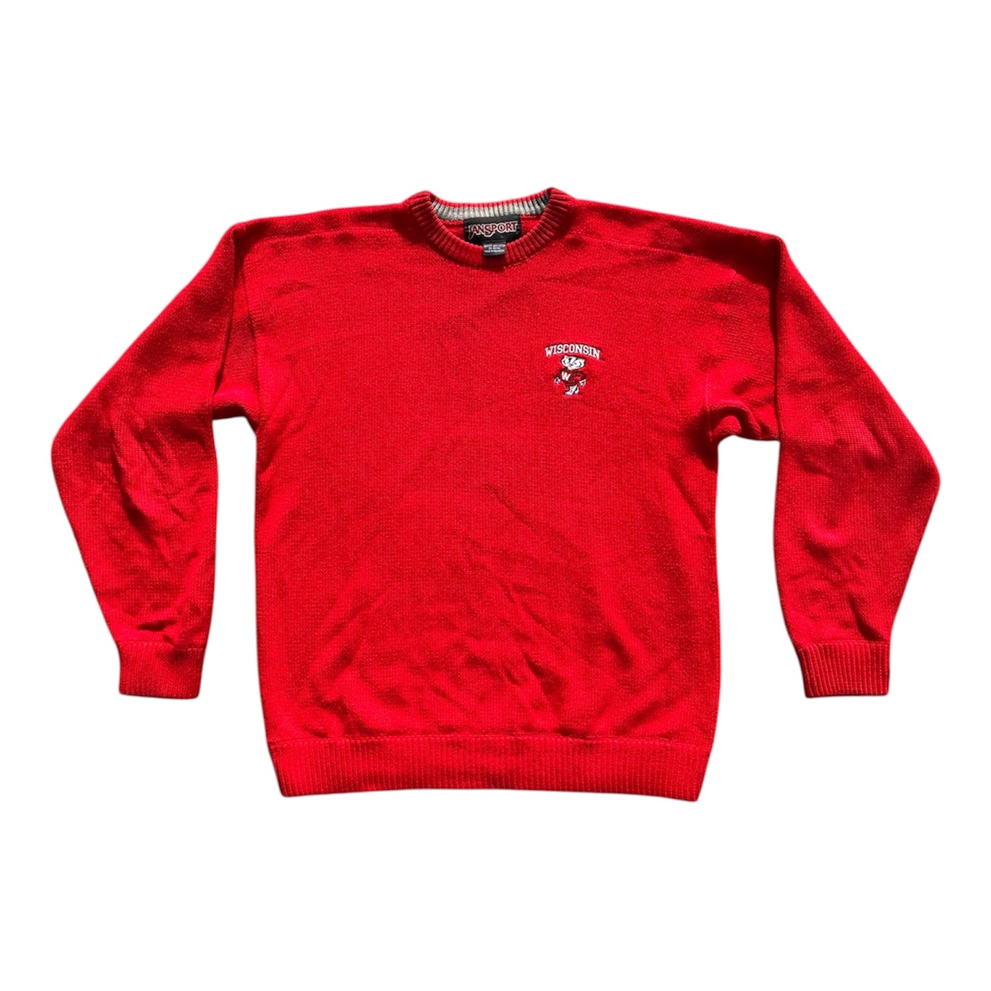 90s Jansport Wisconsin Badgers Knit Crewneck Sweater