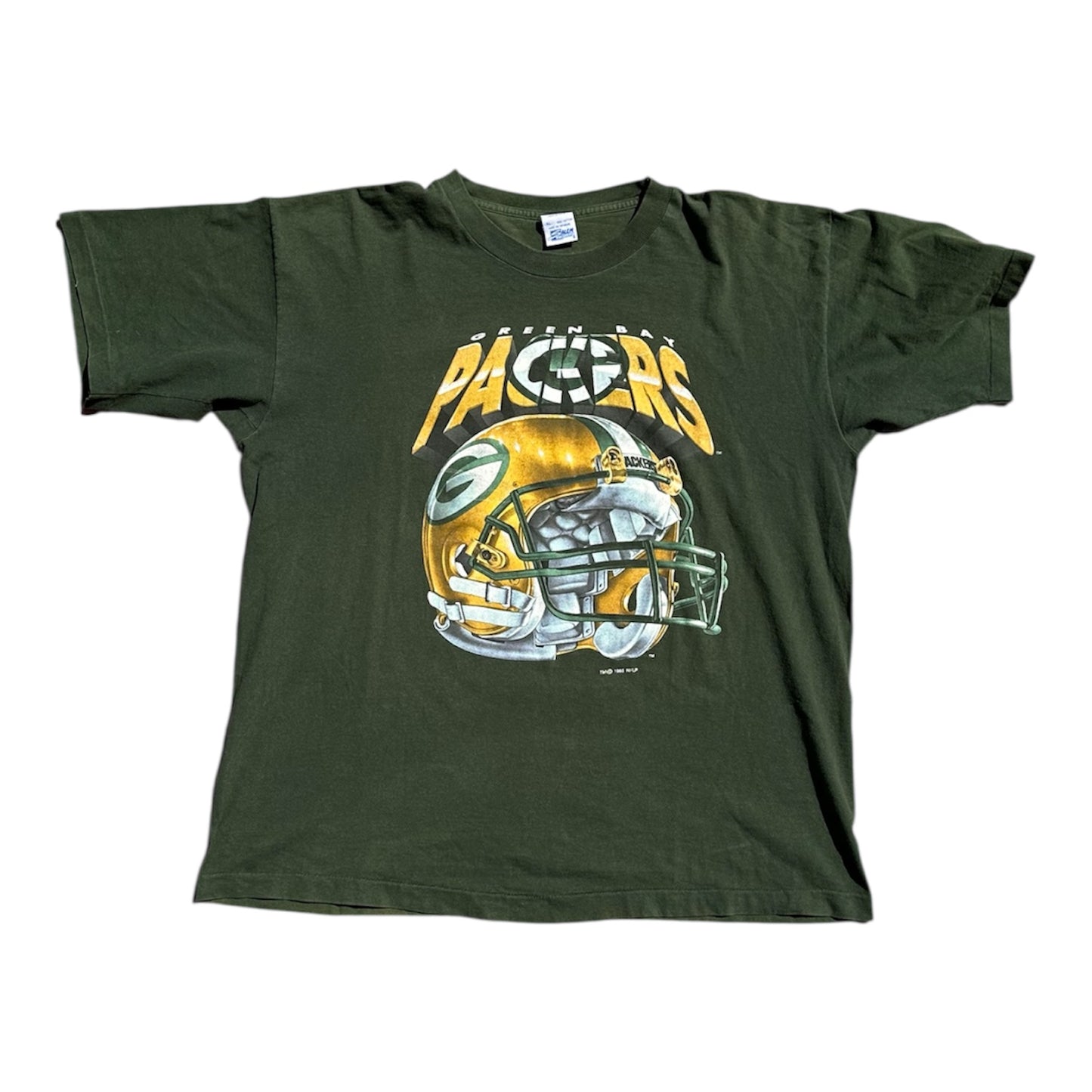 1995 Salem Sportswear Green Bay Packers Helmet Single Stitch Tee