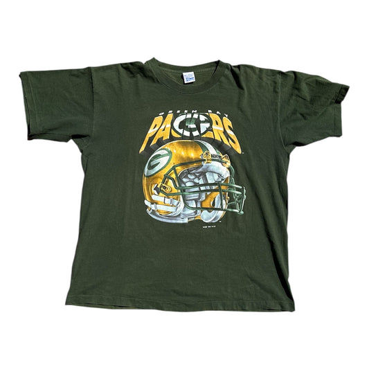 1995 Salem Sportswear Green Bay Packers Helmet Single Stitch Tee