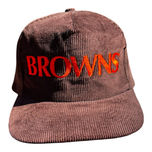 Vintage 90s Cleveland Browns Corduroy Snapback Hat